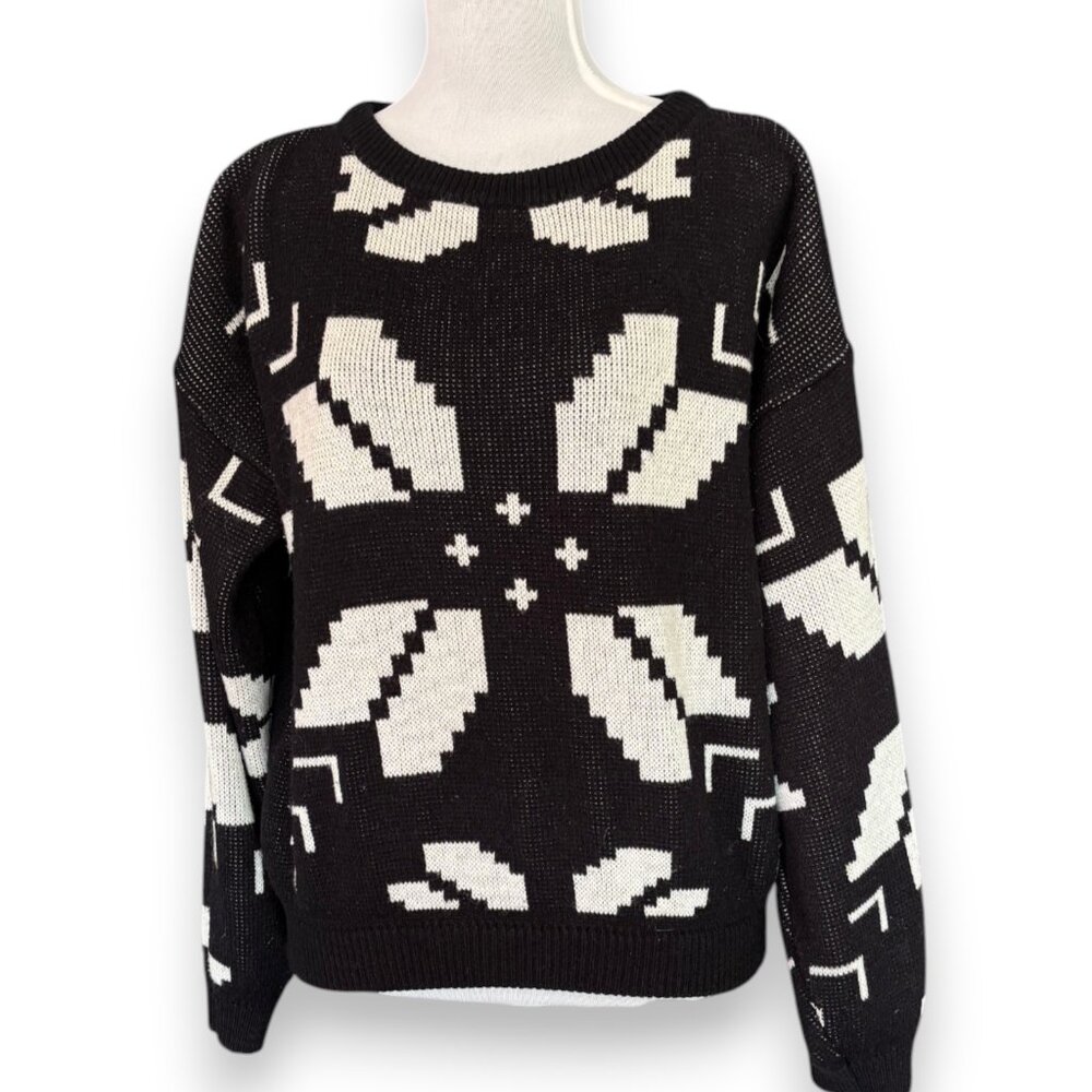 Nuggets Vintage‎ 80s women's black white sweater sz Small